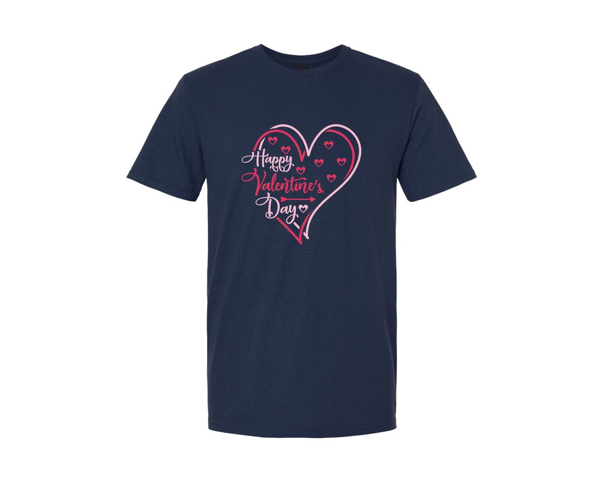 brand:Generic|color:Navy|Happy Valentines Day Quote Design 4 Graphic T-Shirt