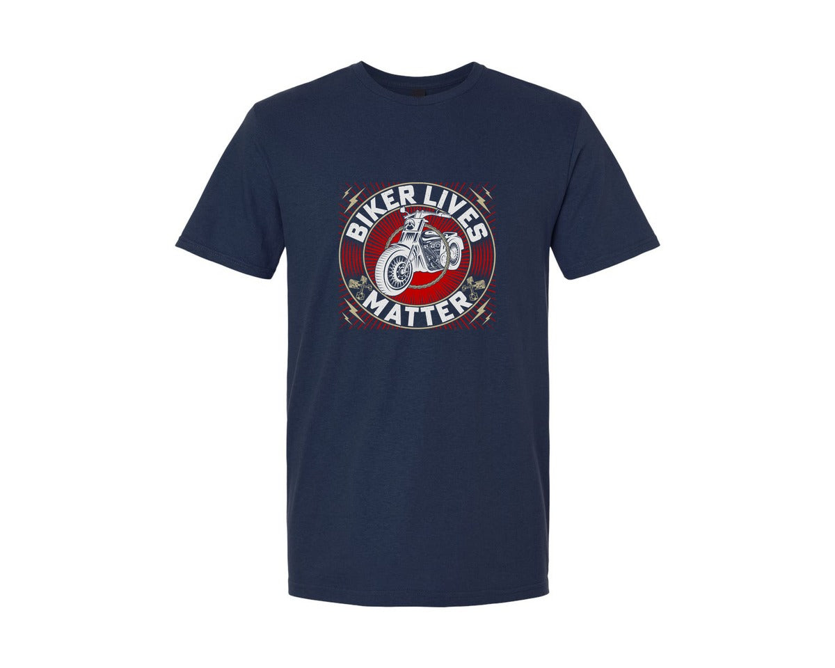 brand:Generic|color:Navy|Biker Lives Matter Motorcycle T Shirt Graphic T-Shirt