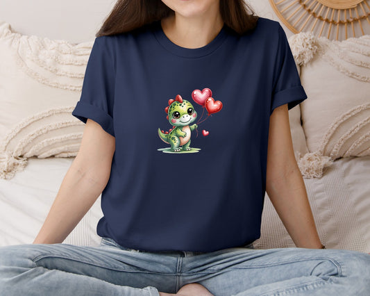 Watercolor Valentines Day T Rex 31 Graphic T-Shirt