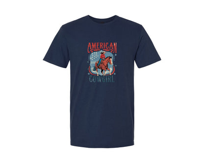 brand:Generic|color:Navy|American Cowgirl Vintage Rodeo Design 2 Graphic T-Shirt