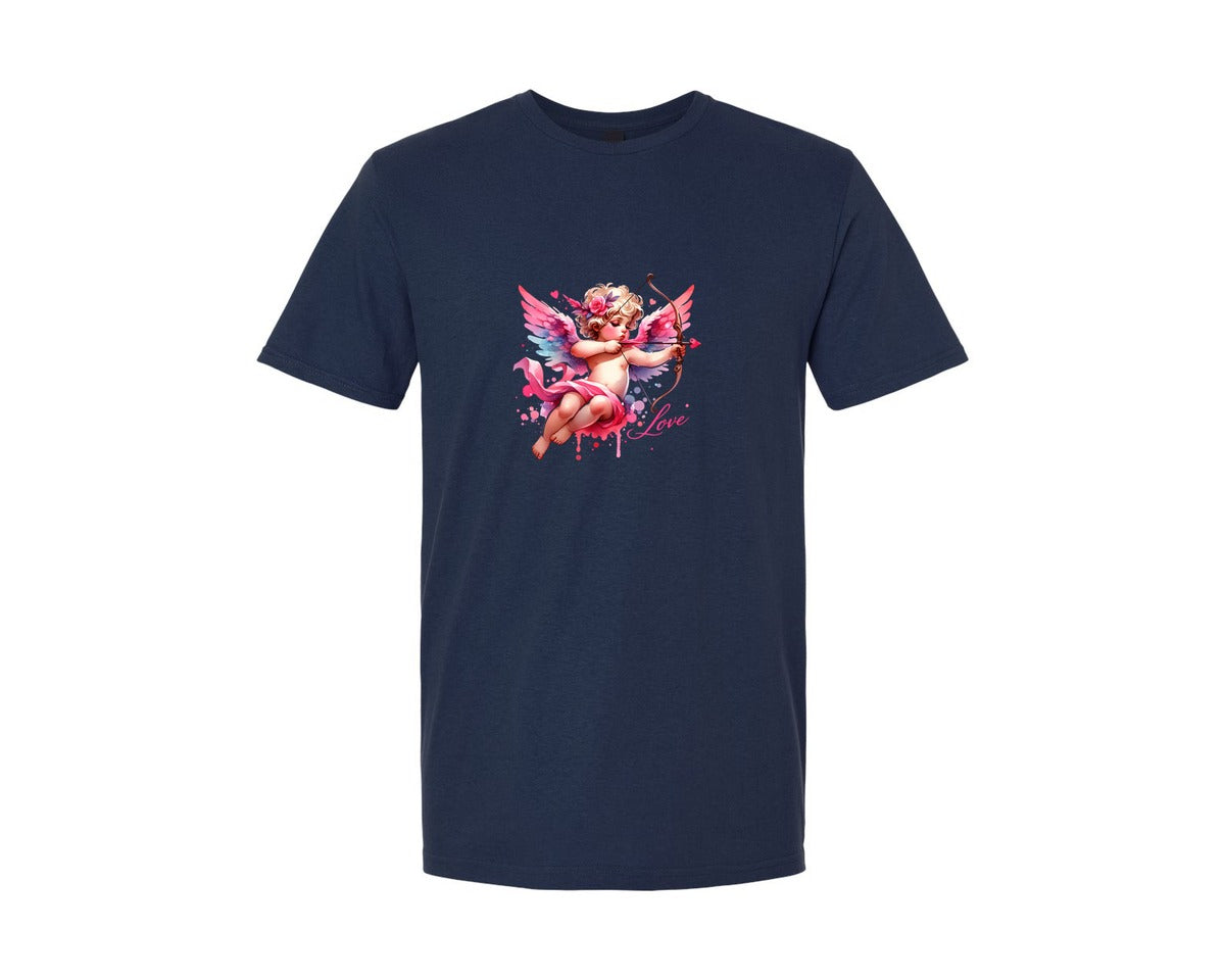 brand:Generic|color:Navy|Coquette Valentine Cupid With Arrow Graphic T-Shirt