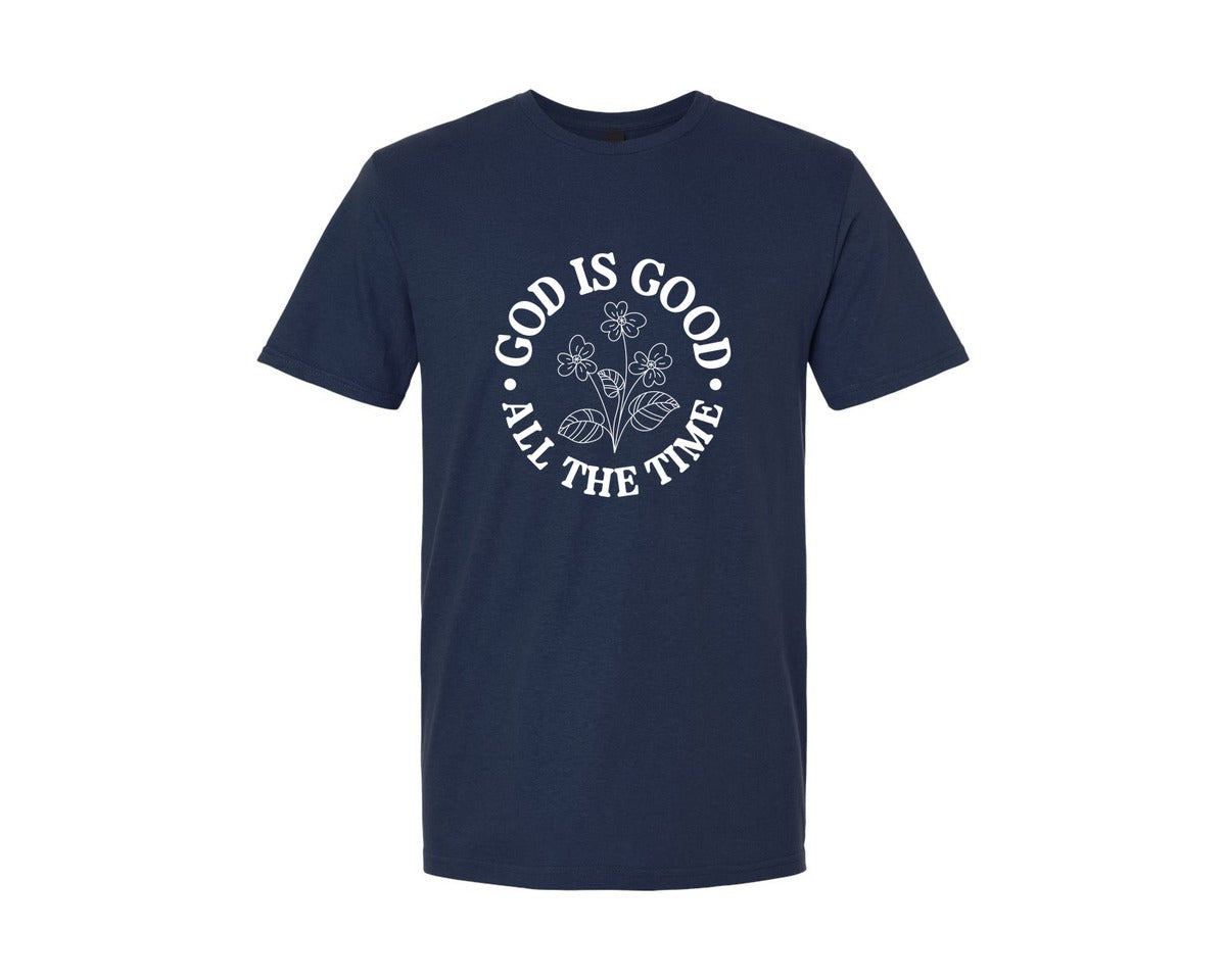 brand:Generic|color:Navy|Christian God Is Good All The Time 22 Graphic T-Shirt