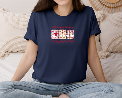 brand:Bella Canvas|color:Navy|Silly Goose For You Valentine Graphic T-Shirt