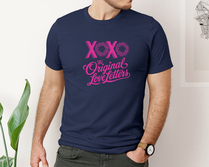 brand:Bella Canvas|color:Navy|Christian Love Religious Valentine Graphic T-Shirt