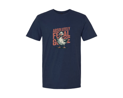 brand:Generic|color:Navy|Absolutely Feral Goose Funny Animal Graphic T-Shirt