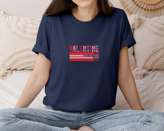 Valentine Love Hugs Kisses Graphic T-Shirt