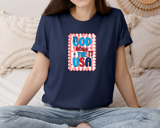 Preppy 4Th Of July Coquette Usa Graphic T-Shirt