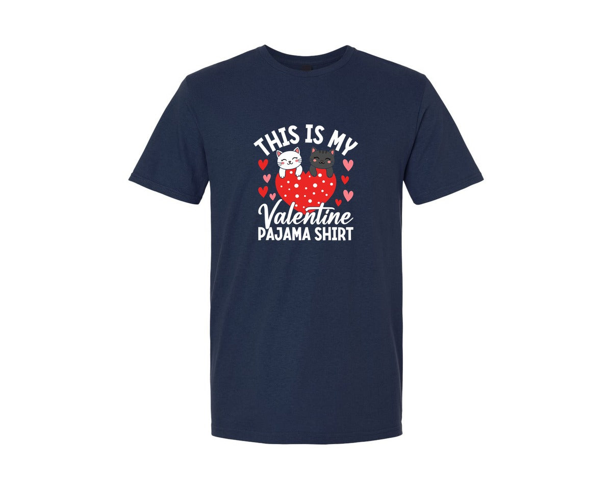 brand:Generic|color:Navy|Cute Pajama Valentines Day T Shirt Graphic T-Shirt