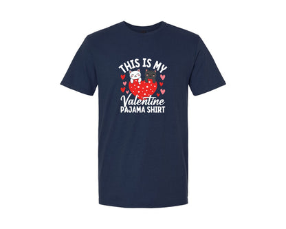 brand:Generic|color:Navy|Cute Pajama Valentines Day T Shirt Graphic T-Shirt