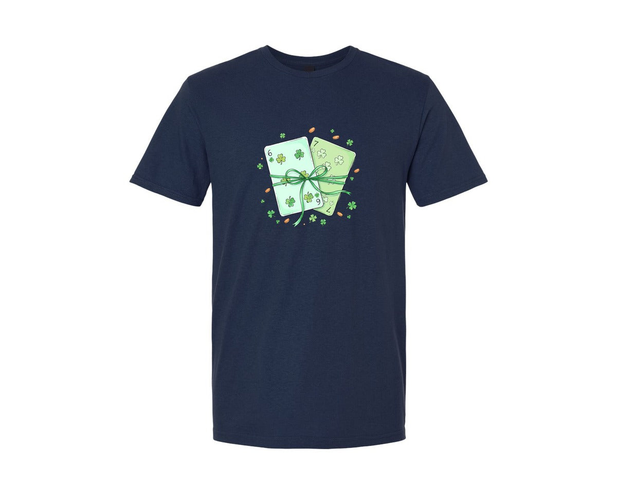 brand:Generic|color:Navy|St Patricks Day 6 7 Playing Cards Graphic T-Shirt