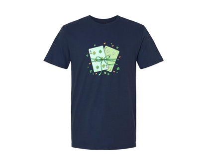 brand:Generic|color:Navy|St Patricks Day 6 7 Playing Cards Graphic T-Shirt