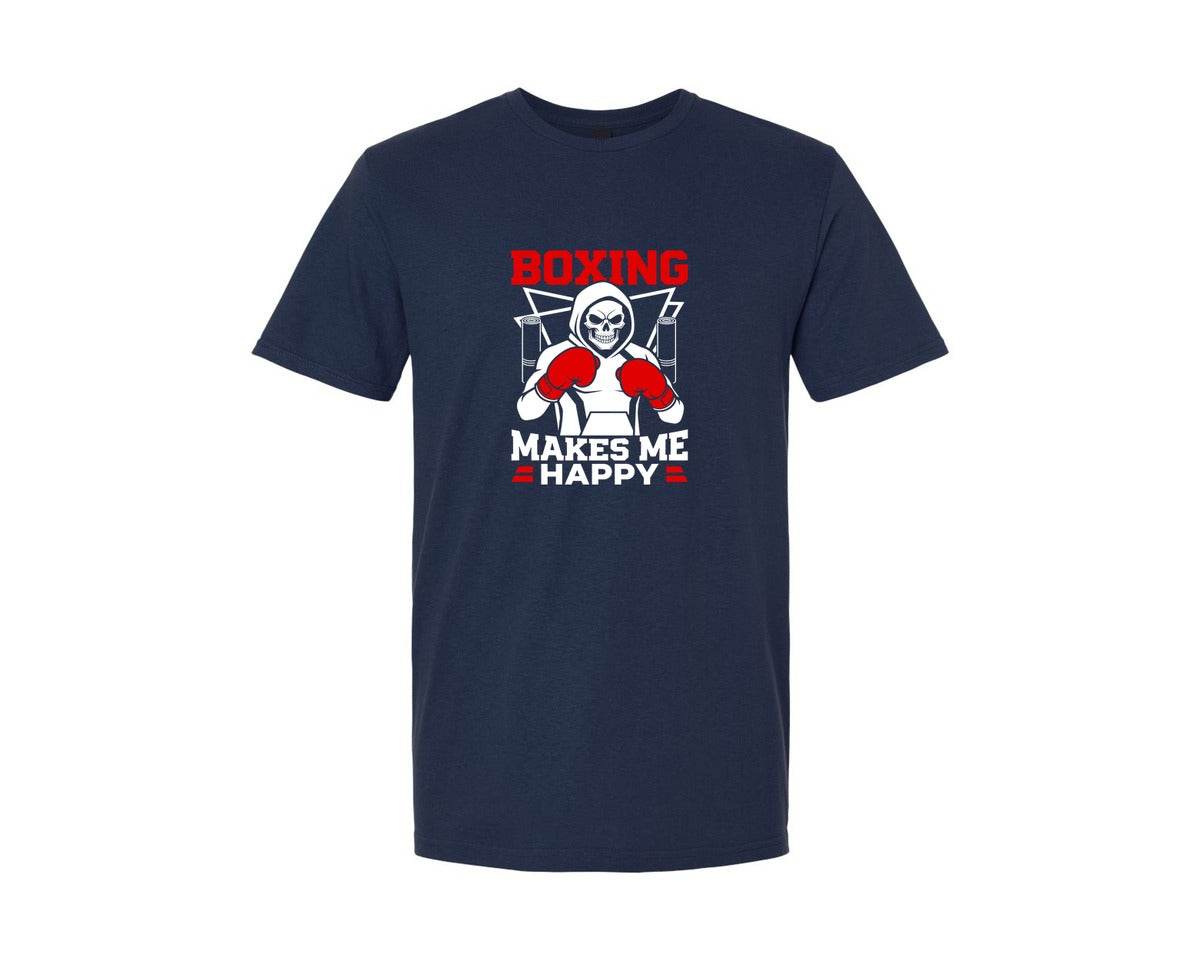 brand:Generic|color:Navy|Boxing Makes Me Happy T Shirt Graphic T-Shirt