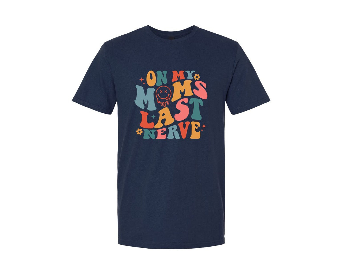brand:Generic|color:Navy|On My Moms Last Nerve Retro Girl Graphic T-Shirt