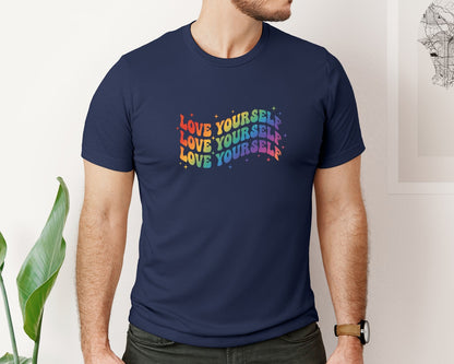 brand:Bella Canvas|color:Navy|Love Yourself Mental Health Awareness 2 Graphic T-Shirt