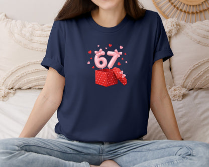 brand:Bella Canvas|color:Navy|67 Valentine Balloon Graphic T-Shirt