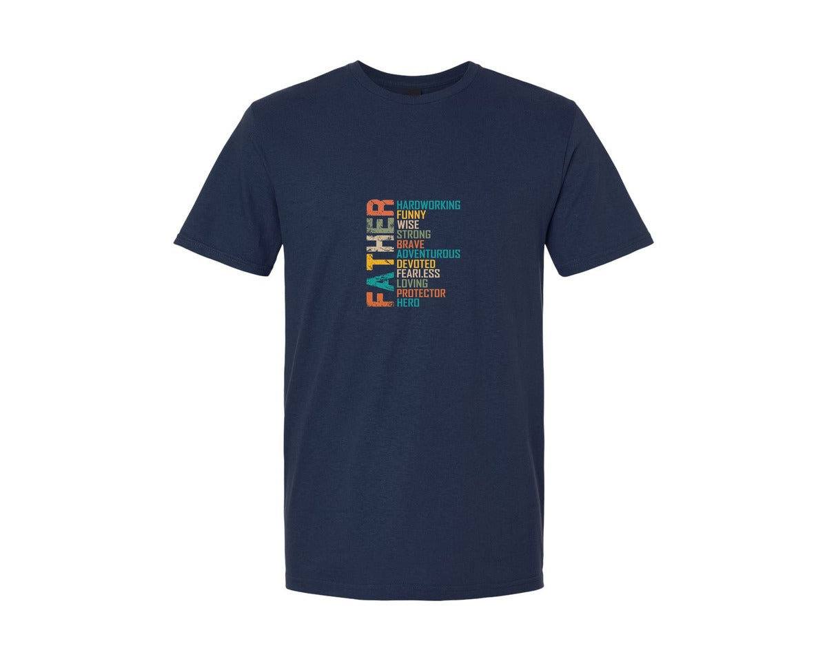 brand:Generic|color:Navy|Father Hardworking Funny Father Graphic T-Shirt
