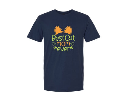 brand:Generic|color:Navy|Best Cat Mom Ever T Shirt Design 7 Graphic T-Shirt