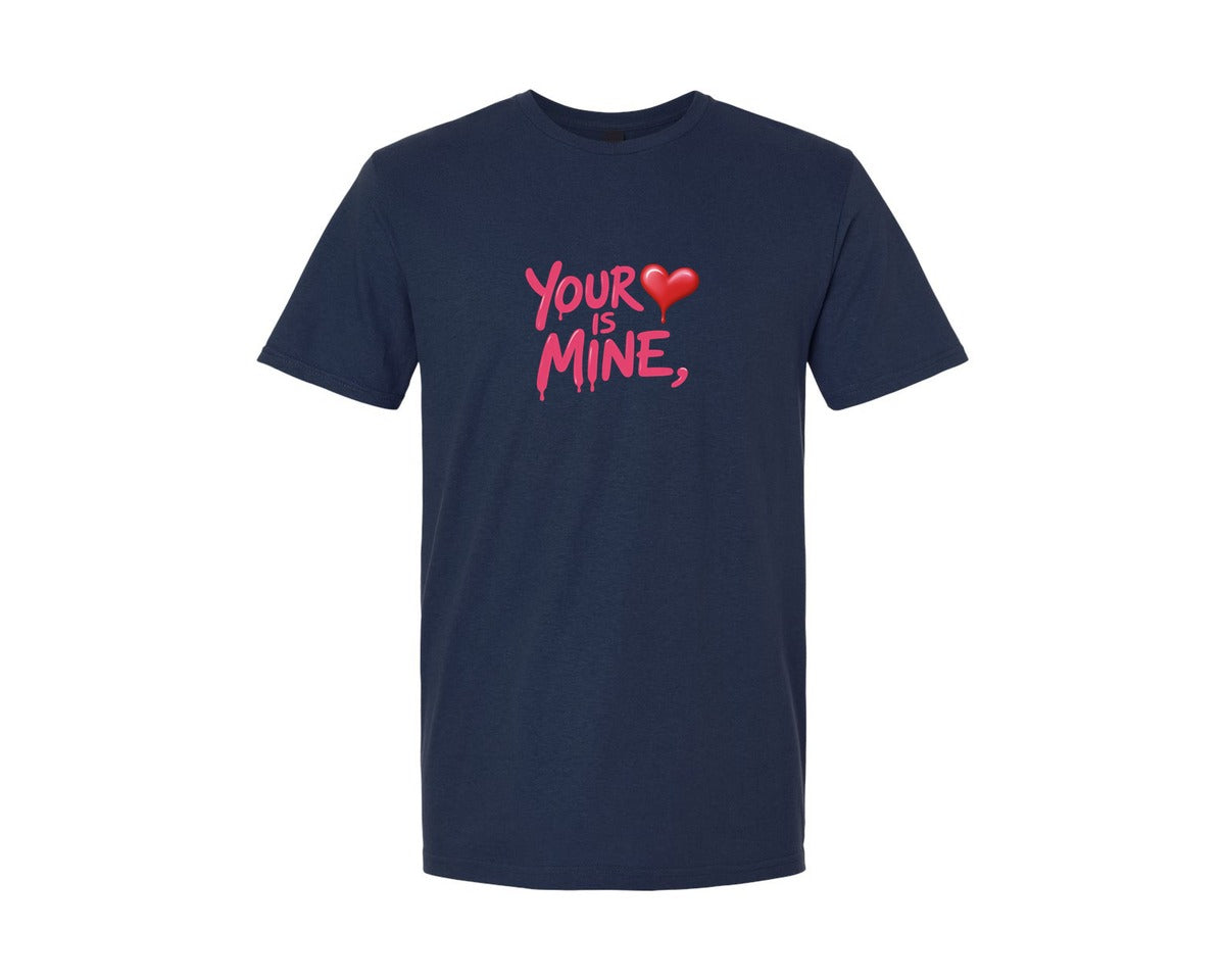 brand:Generic|color:Navy|Your Heart Is Mine Drippy Valentine Graphic T-Shirt