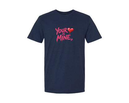brand:Generic|color:Navy|Your Heart Is Mine Drippy Valentine Graphic T-Shirt