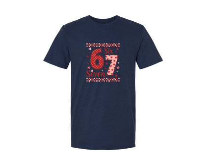 brand:Generic|color:Navy|Vairal Meme 67 Valentines Day Design Graphic T-Shirt