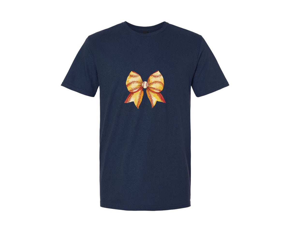 brand:Generic|color:Navy|Watercolor Sports Bows Retro Footba Graphic T-Shirt