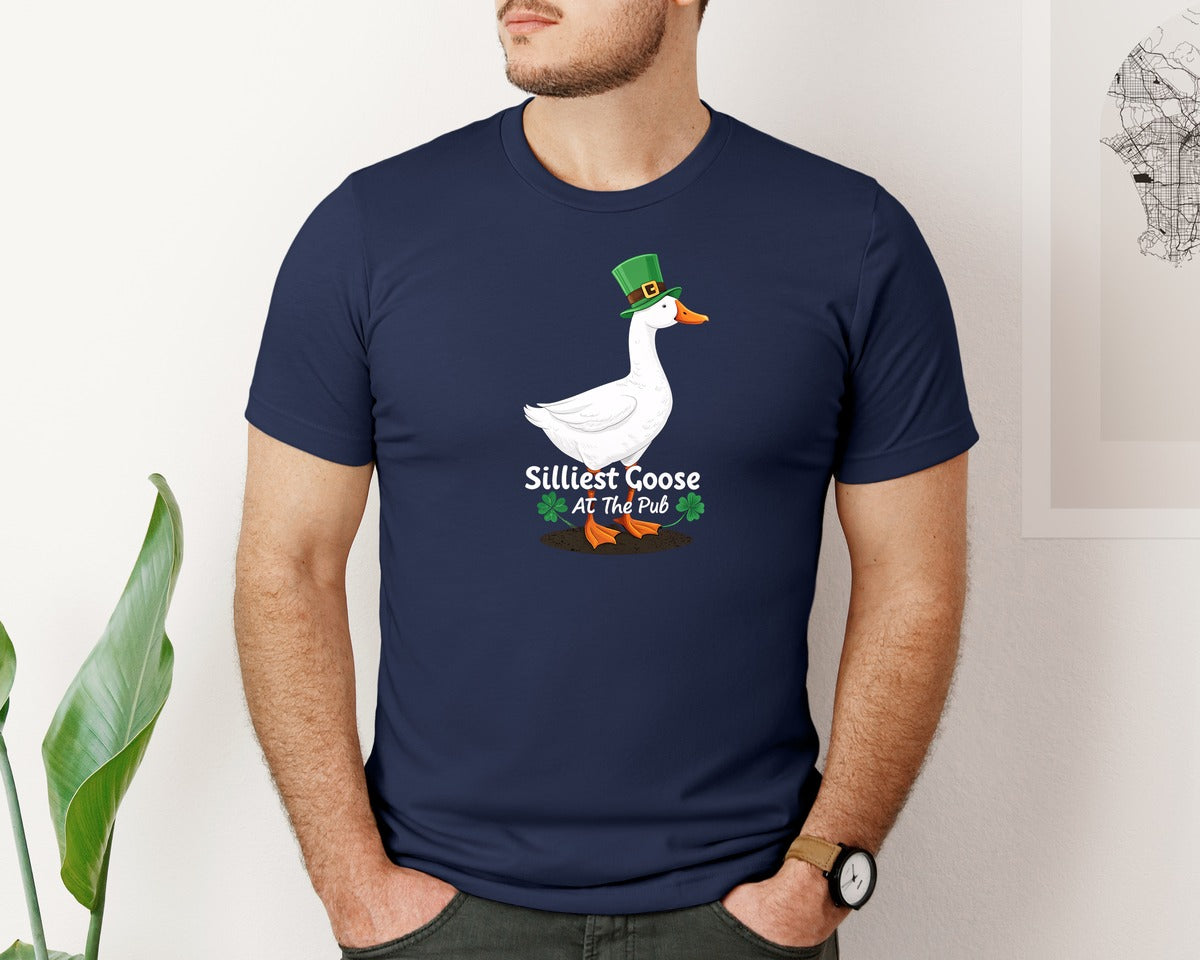 brand:Bella Canvas|color:Navy|Silly Goose St Patricks Funniest Graphic T-Shirt