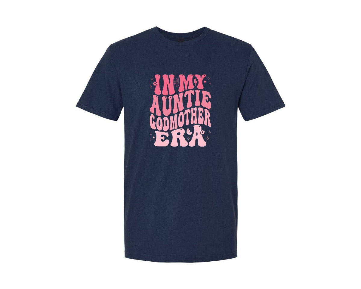 brand:Generic|color:Navy|In My Auntie Godmother Era T Shirt Graphic T-Shirt