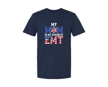 brand:Generic|color:Navy|My Mom Is My Favorite Emt T Shirt Design Graphic T-Shirt