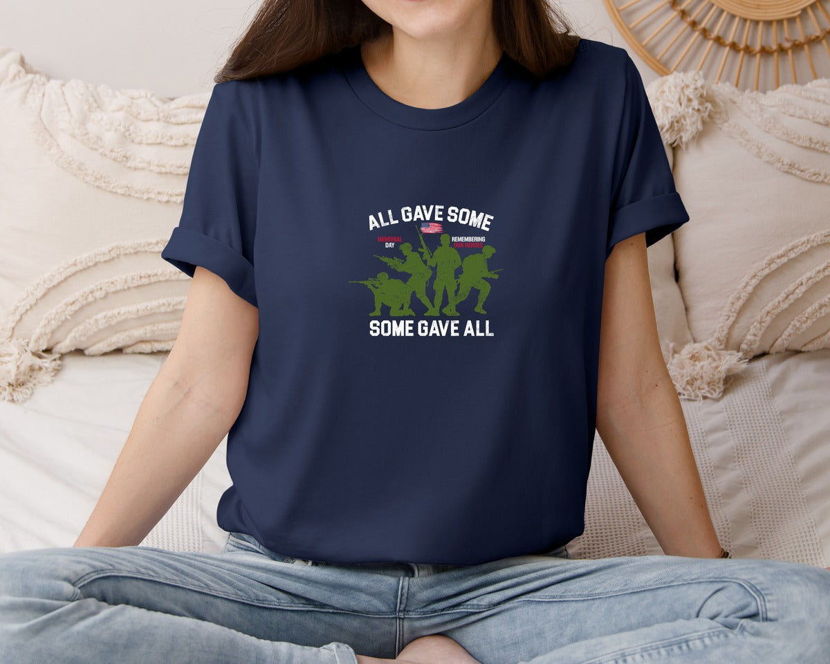 brand:Bella Canvas|color:Navy|All Gave Some Some Gave All Veterans Graphic T-Shirt