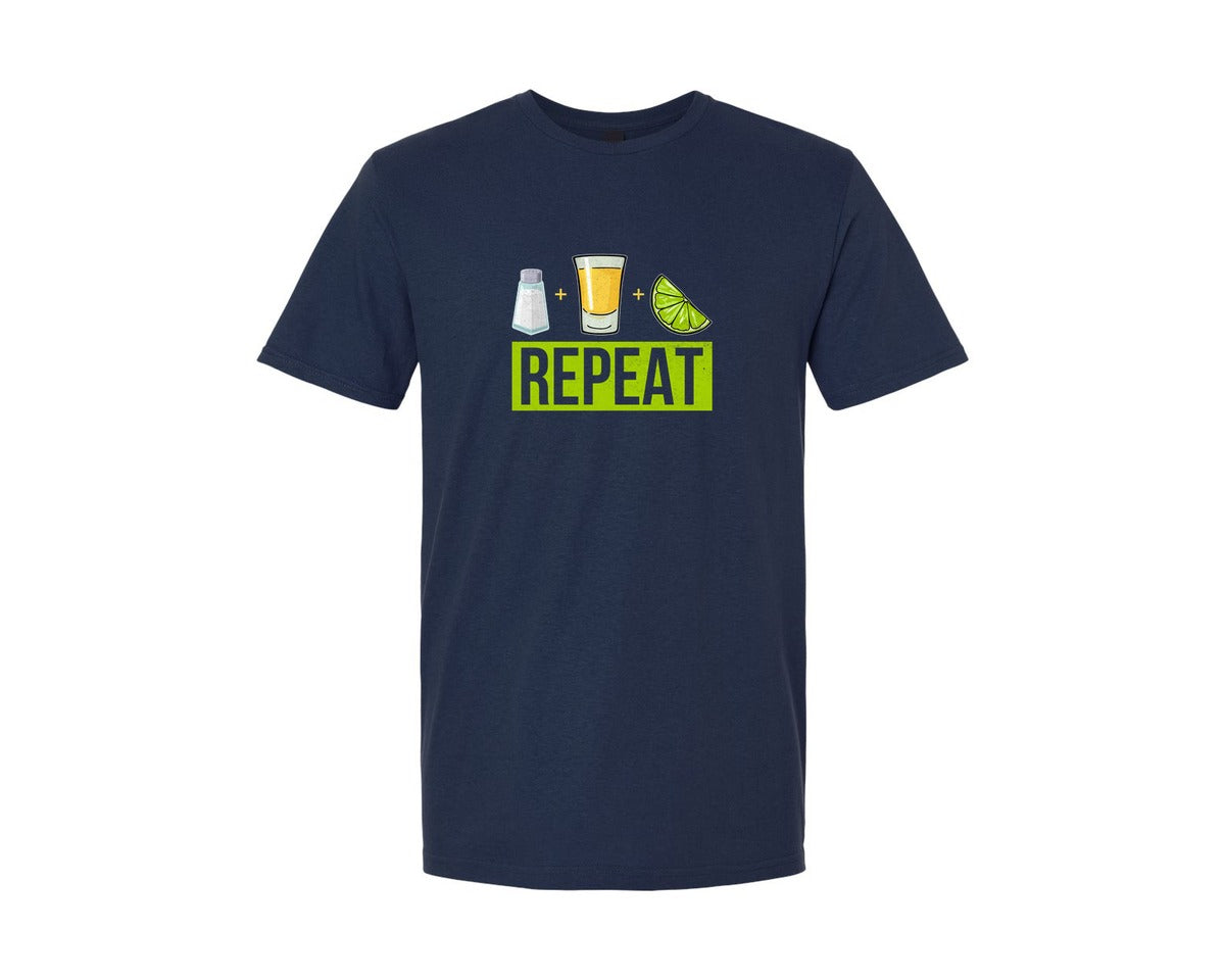 brand:Generic|color:Navy|Salt Tequila Lime Repeat Graphic T-Shirt