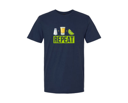 brand:Generic|color:Navy|Salt Tequila Lime Repeat Graphic T-Shirt