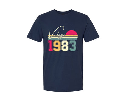 brand:Generic|color:Navy|Vintage Classic Born In 1983 Birthday Graphic T-Shirt