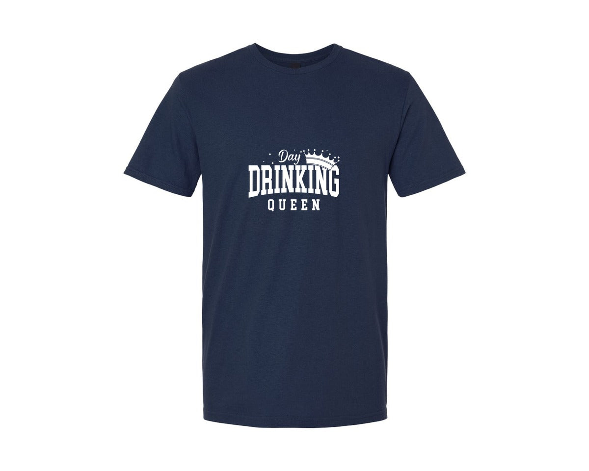 brand:Generic|color:Navy|Day Drinking Queen St Patricks Day Graphic T-Shirt