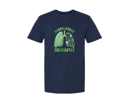 brand:Generic|color:Navy|Respiratory Therapist St Patricks Day 2 Graphic T-Shirt
