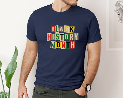 brand:Bella Canvas|color:Navy|Black History Month Black History 14 Graphic T-Shirt