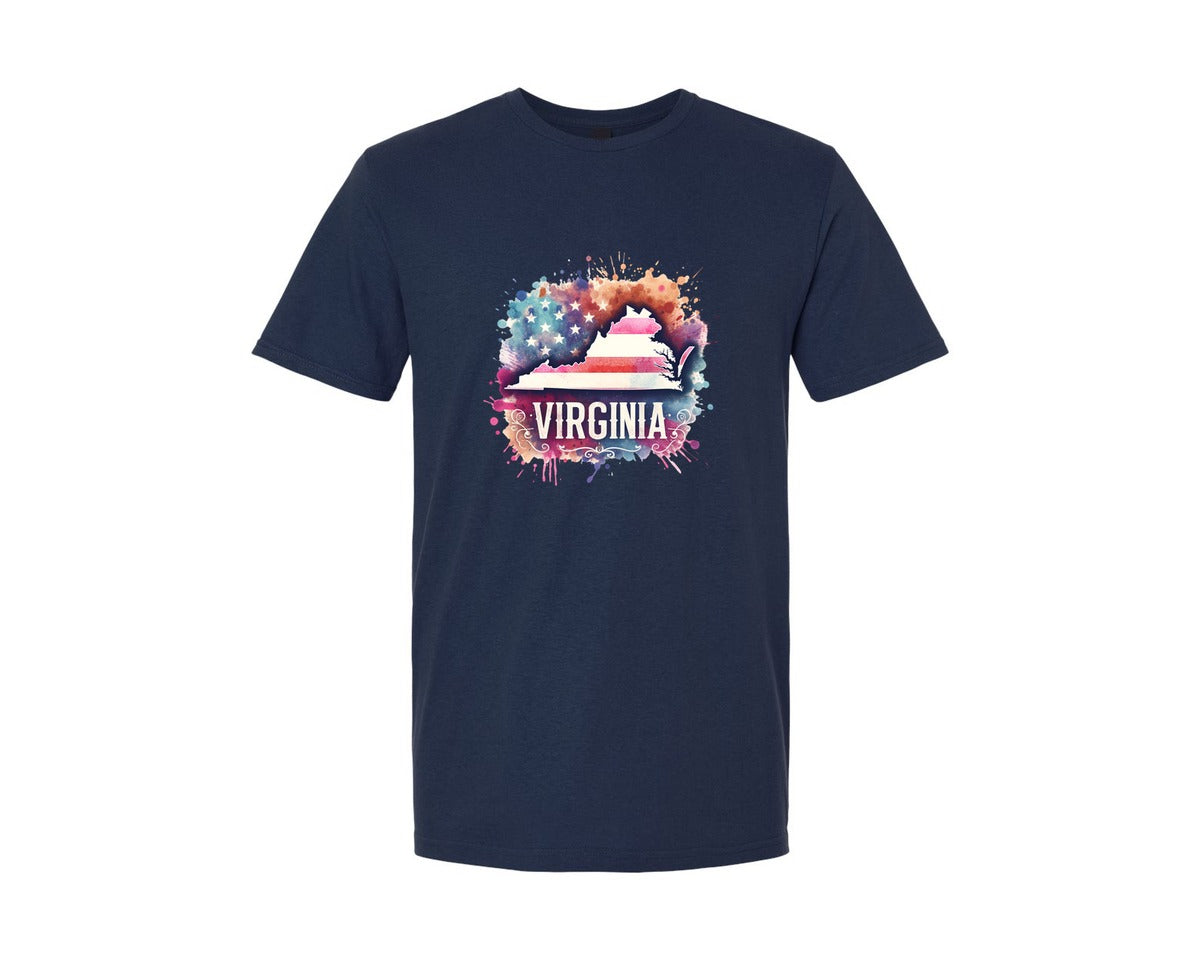 brand:Generic|color:Navy|Virginia America Usa State Graphic T-Shirt