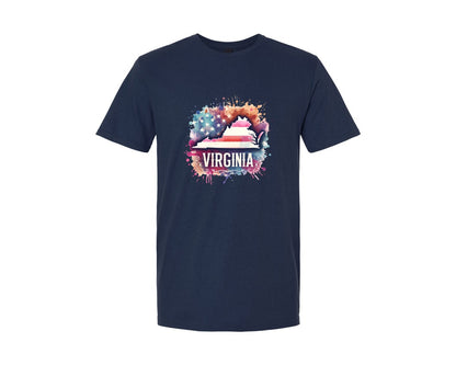brand:Generic|color:Navy|Virginia America Usa State Graphic T-Shirt