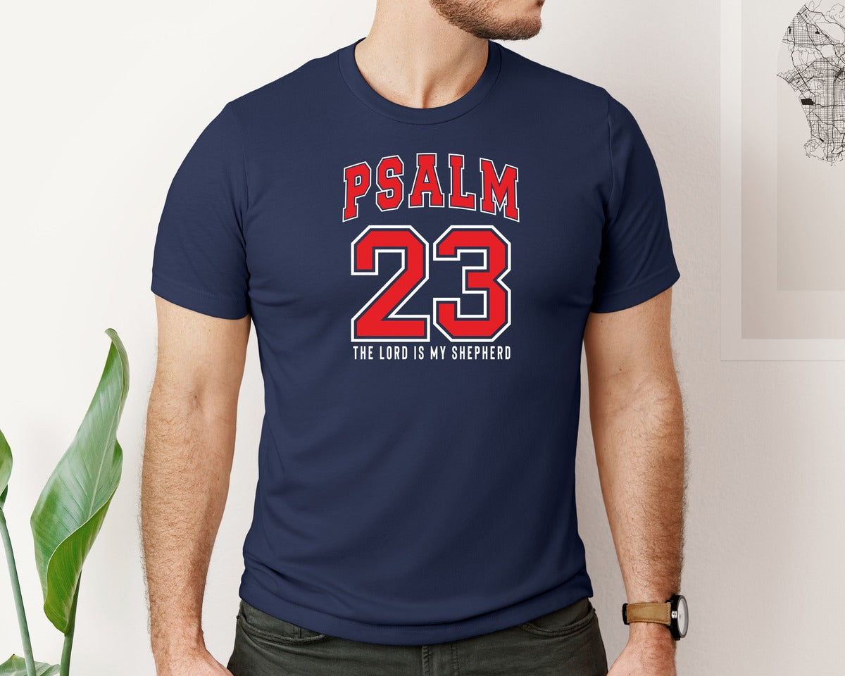 brand:Bella Canvas|color:Navy|Psalm 23 The Lord Is My Shepher 3 Graphic T-Shirt
