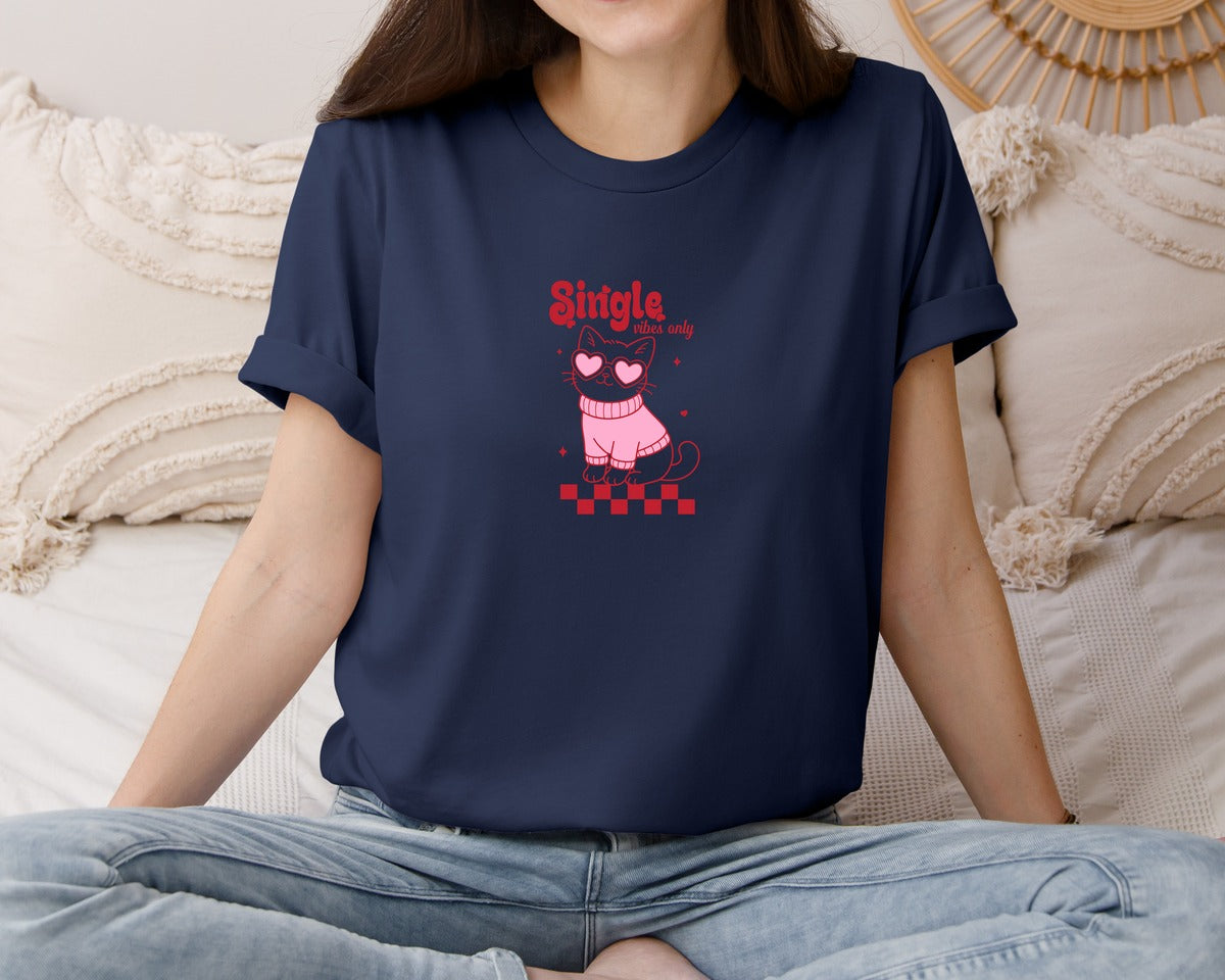 brand:Bella Canvas|color:Navy|Anti Valentines Day Single Graphic T-Shirt