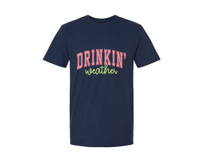 brand:Generic|color:Navy|Drinkin Weather Drinking Weather Graphic T-Shirt