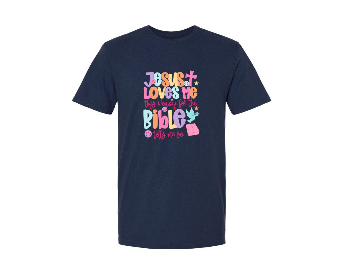 brand:Generic|color:Navy|Neon Jesus Love Graphic T-Shirt
