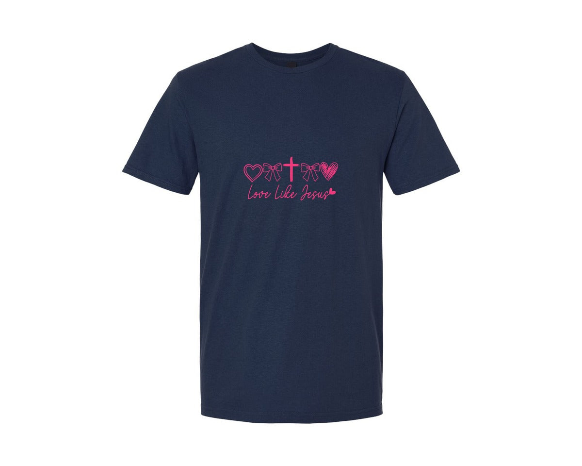 brand:Generic|color:Navy|Love Like Jesus Jesus Loves You 3 Graphic T-Shirt