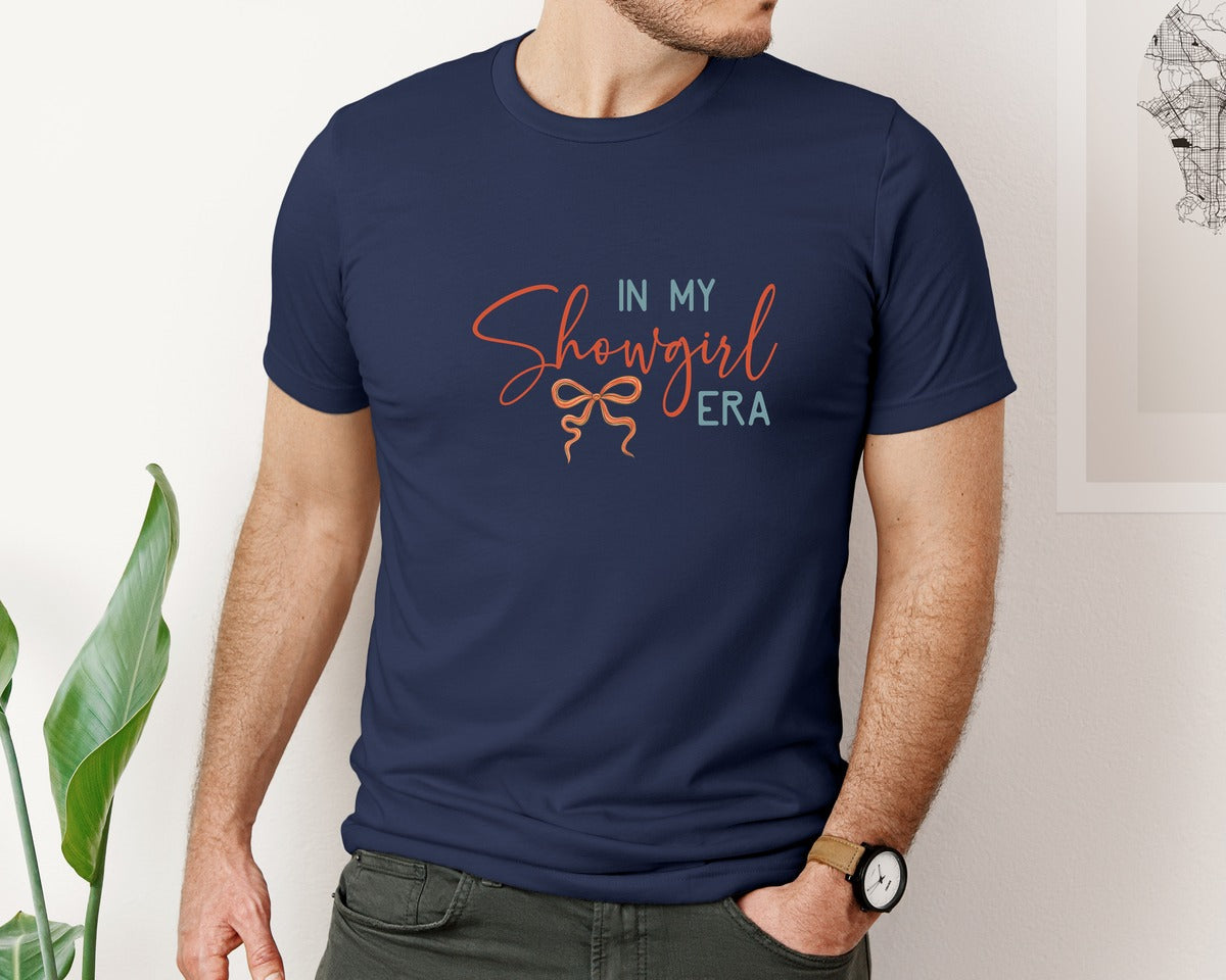 brand:Bella Canvas|color:Navy|In My Showgirl Era Coquette Bow Graphic T-Shirt