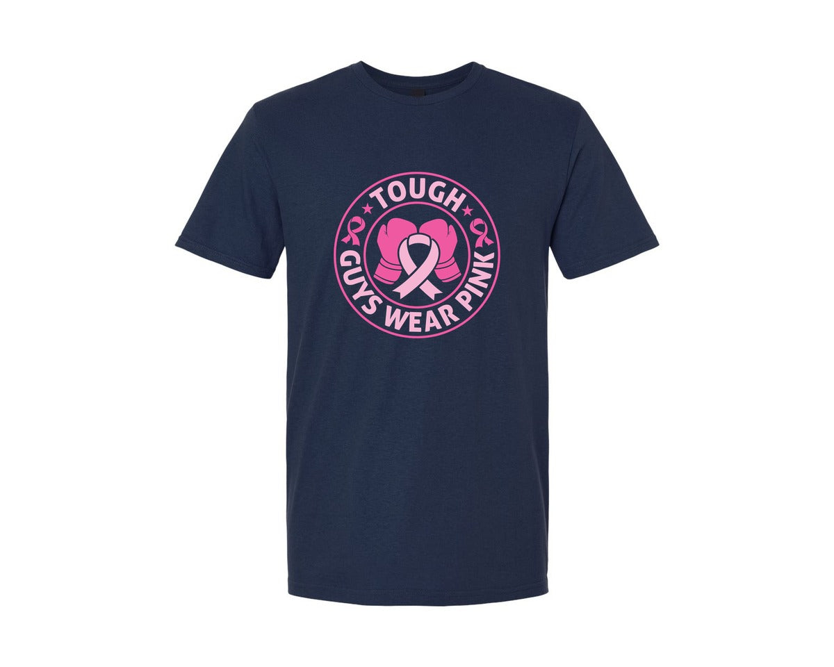 brand:Generic|color:Navy|Tough Guys Wear Pink Cut File Design 5 Graphic T-Shirt