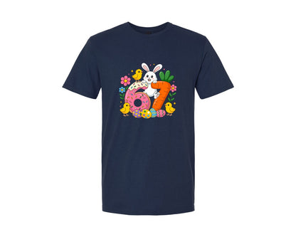 brand:Generic|color:Navy|Happy Easter Day 67 Bunny Six Seven Graphic T-Shirt