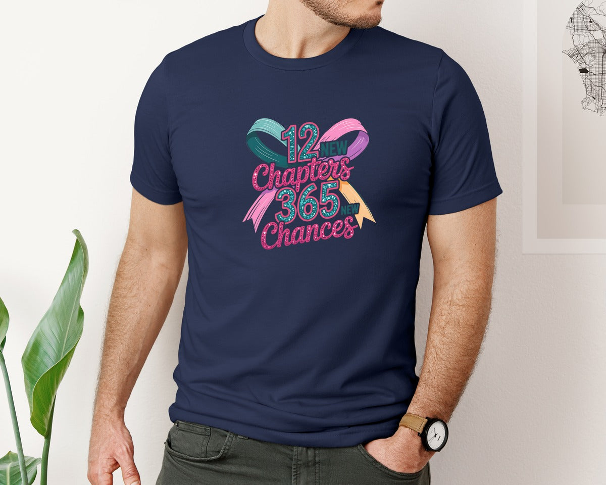 brand:Bella Canvas|color:Navy|Preppy 2026 New Year Glitter Faux 2 Graphic T-Shirt