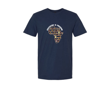 brand:Generic|color:Navy|Education Is Freedom Black History Month 2 Graphic T-Shirt