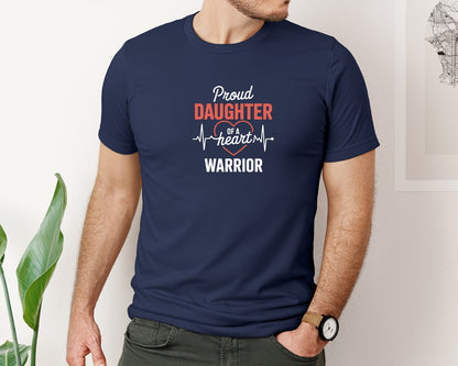 brand:Bella Canvas|color:Navy|Proud Daughter Of A Heart Warrior Graphic T-Shirt