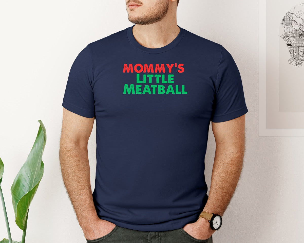 brand:Bella Canvas|color:Navy|Mommys Little Meatball Funny T Shirt Graphic T-Shirt