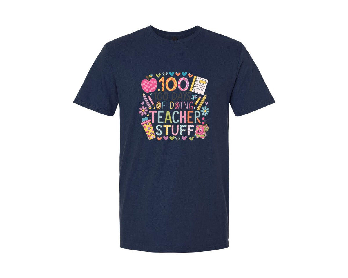 brand:Generic|color:Navy|100 Days Of School 57 Graphic T-Shirt